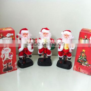 Bicycle Farther Christmas Action Figure , Musical Santa Claus for Sales