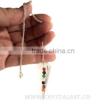 Chakra Beads Transparent Pendulum