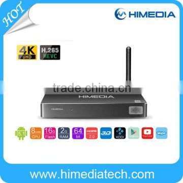 Newest factory price HIMEDIA H8 Android 5.1 tv box octa core Full HD 1080p 64 bit 4K UHD 3D OTA android stick box on promotion