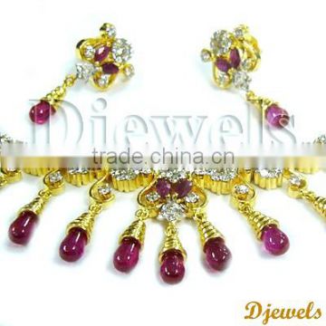 Ruby Necklace Sets, Gold Nacklace Sets, Bridal Jewelry