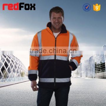 high visibility micro fleece jacket with reflective tapes