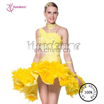 L-1033 Feather latin dance dress ballroom dance wear