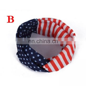 100% Brand new and high quality star striped turban headbands American flag pattern baby girl headbands