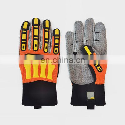 Impact Glove TPR Shell  Orange Grey dots Grip Mechanical gloves