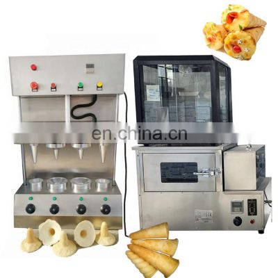 2021 New Professional Pizza Cone Maker / 4 Moulds Snack Shop Cone Pizza Forming Machine/CE Pizza Cone Machine with Rotary Oven
