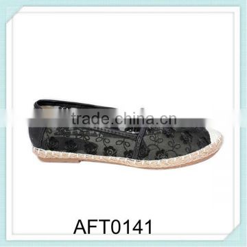 summer linen shoes women elegant flat lace mesh shoes