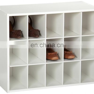 15 Cube Modern Shoe Rack Display Wooden Shoe Storage Organizer