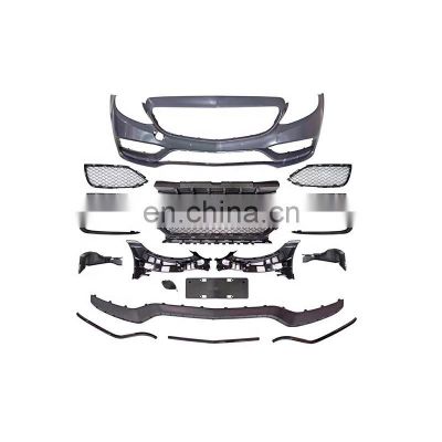 15-18 car bumper  For Mercedes-Benz C Class W205 Reftted For C63 AMG style body kit front rear  bumper exhaust pipe