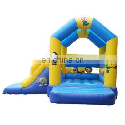 Animal printing inflatable white bouncers combo outdoor playground inflatable jumping castel