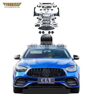 New Style Body Kit For 21 Benz E-class W213 W238 Upgrade E63s AMG Car Bumper With Grille Fenders Hoods Rear Diffuser With Tips
