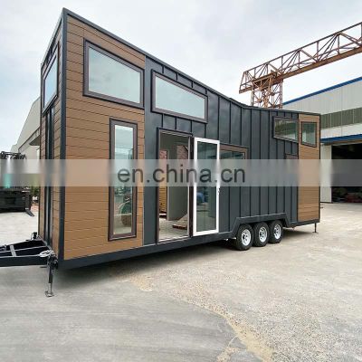 Prefabricated Wooden Travel Trailer Caravan Fashionable Off Road Camping Trailer Luxury Tiny House With High Quantity