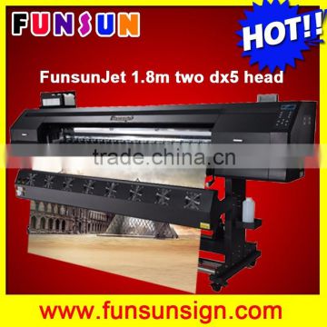 Funsunjet FS1802K 1.8m / 6ft flex banner adhesive vinyl sticker printer with DX5 head 1440dpi fast printing speed