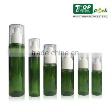 2015 Popular High Quality Clear PET Plastic Cosmetic Bottles with Pump Sprayer