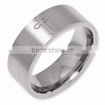 Stainless steel 8mm Brushed Antiqued Band