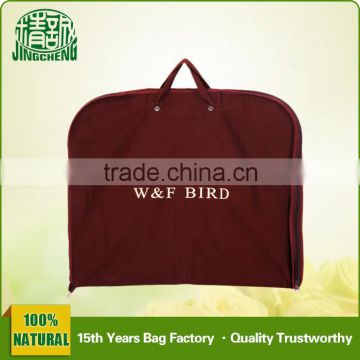 Twill Material Garment bags with Hanger Packaging Bags Foldable Type