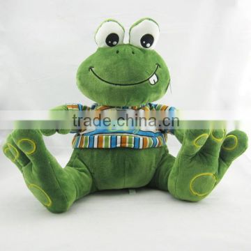 Custom high quality plush frog toy with T- shirt mingencustom factory china