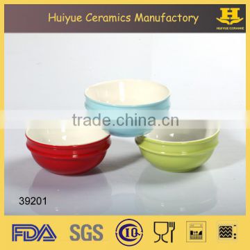 appetizer serving ceramic stackable dish with different color