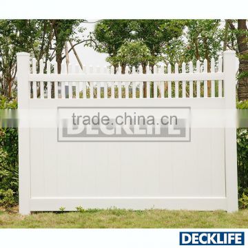 Economical PVC Privacy Fencing with Baluster Scalloped Top DPBSC6x8-6078