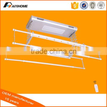 Electric Automatic Remote control Lifting clothes drying rack, Ceiling mounted aluminium clothes dryer rack