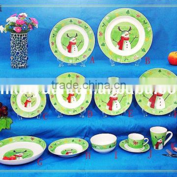 12pcs dinnerware set/dinnerware with snowman decal(100-21)