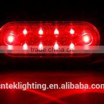 Chroming 6 inch Oval Surface Mount LED Trailer Tail light Red