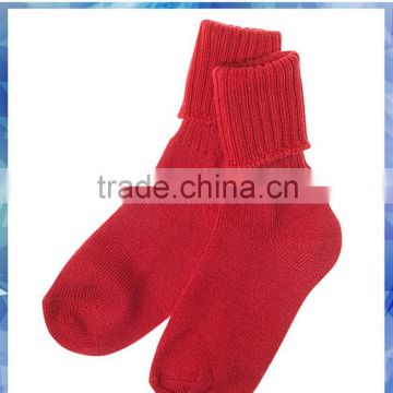 girls wool red tube socks/winter socks