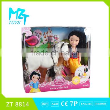 2015 New !Eco-friendly PVC 15 inch Merida doll+white horse+accessories Barbie Doll