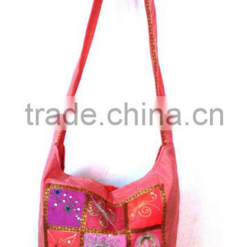 Fashionable Latest trendy multi patchwork multi color vintage fabric Indian gypsy bag