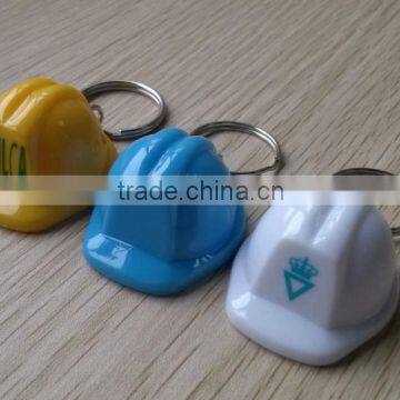 Fashion Promotion Plastic Helmet Shape Keychain Custom Keyring