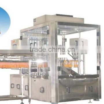 Full automatic 4-nozzle stand spout pouch filling capping machine with date printing device and spout bag feeding line
