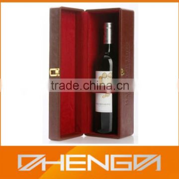 Best Sell factory customized MDF leather wine box with clasp (ZDS-F382)