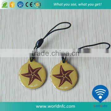 Diameter 25mm Logo Printed Type 2 144 Byte Ntag203 NFC Epoxy Tag