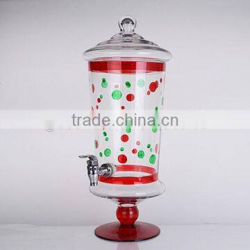 Christmas gift glass cold beverage dispenser with tap