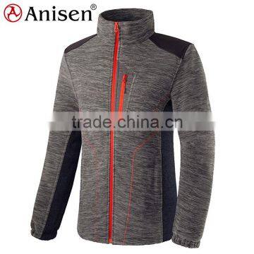 apparel manufacturer wholesale melange fleece zipper-up men's jacket in new modle