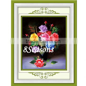 Handmade Multicolor Flower Pattern Embroidery Diamond Painting DIY Kit Cross Stitch For Living Room 50cmx12cm