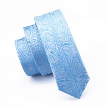 Silky Finish Blue Mens Silk Necktie Printed Mens Suit Accessories