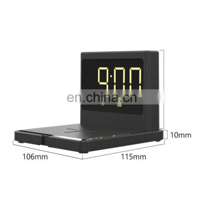 Qi wireless charger with alarm digital clock led night support usb charging