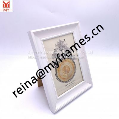 Hot Sale OEM High Quality Waterproof White Simple Lines Photo Frame PS Plastic Photo Frame