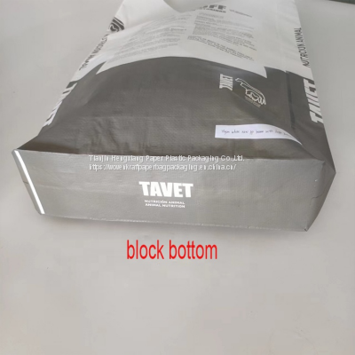 Kraft paper laminated pp woven bag for packing flour sugar