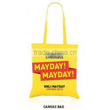 May Day Printed Calico Bag In Yellow Colour