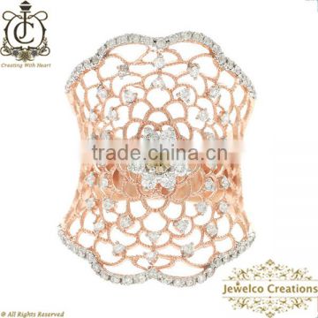 14K Rose Gold Fancy Diamond Ring Jewelry, Designer Ring Jewelry, Fashion Pave Gold Ring Jewelry, Diamond Gold Ring Jewelry