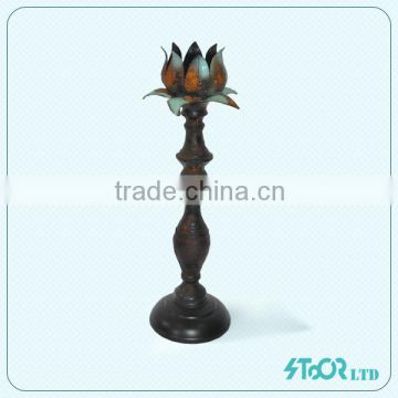 Antique Lotus-form Structure Candle Holder