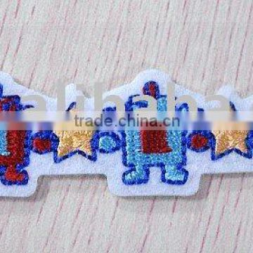 Embroidered fabric sticker