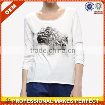Clothing stock long sleeve t shirt for women(YCT-A0039)