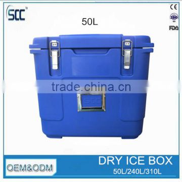 Roto molded process, Plastic ice cooler box for dry ice storage 250L