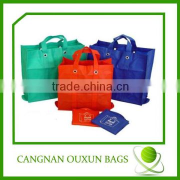 Wholesale nonwoven foldable tote bag with snap closure