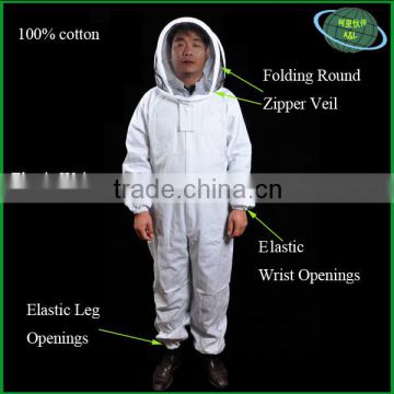 Globally popular 100% cotton long sleeve coverall suit for beekeeper