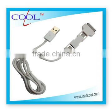 3-In-1 USB Cable to 30pin, Micro USB and Mini for iPad and iPhone