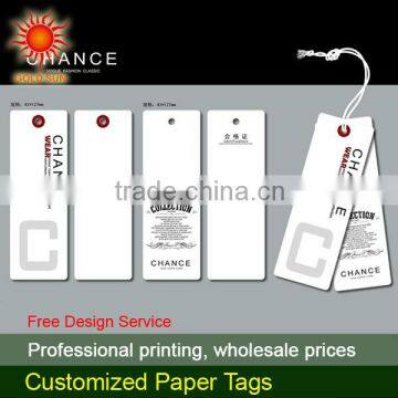 2014 factory price customized different shape paper cardboard hang tag garment hang tag