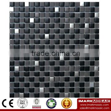 IMARK Mixed Black and Gray Color Crystal Glass Mosaic Tiles and Electroplated Glass Mosaic Tiles Code IXGM8-075